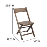 English Elm Commercial Grade Commercial Wooden Folding Chair with Slatted Seat and Beechwood Frame, No Assembly Required,