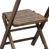 English Elm Commercial Grade Commercial Wooden Folding Chair with Slatted Seat and Beechwood Frame, No Assembly Required,