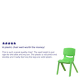 English Elm Commercial Grade 4 Pack Plastic Stackable School Chair with 12'' Seat Height