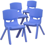 English Elm Commercial Grade 4 Pack Plastic Stackable School Chair with 10.5'' Seat Height