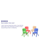 English Elm Commercial Grade 4 Pack Plastic Stackable School Chairs with 10.5" Seat Height, Colors