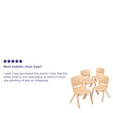 English Elm Commercial Grade 4 Pack Plastic Stackable School Chair with 10.5" Seat Height