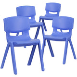 English Elm Commercial Grade 4 Pack Plastic Stackable School Chair with 13.25'' Seat Height