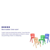 English Elm Commercial Grade 4 Pack Plastic Stackable School Chairs with 13.25" Seat Height, Colors