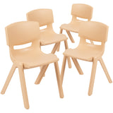 English Elm Commercial Grade 4 Pack Plastic Stackable School Chair with 13.25" Seat Height