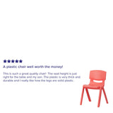 English Elm Commercial Grade 4 Pack Plastic Stackable School Chair with 13.25'' Seat Height