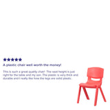 English Elm Commercial Grade 4 Pack Plastic Stackable School Chair with 15.5'' Seat Height