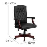 English Elm Commercial Grade LeatherSoft Executive Swivel Office Chair with Arms