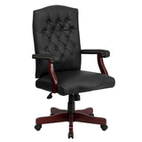 English Elm Commercial Grade LeatherSoft Executive Swivel Office Chair with Arms