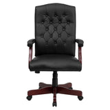 English Elm Commercial Grade LeatherSoft Executive Swivel Office Chair with Arms