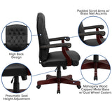 English Elm Commercial Grade LeatherSoft Executive Swivel Office Chair with Arms