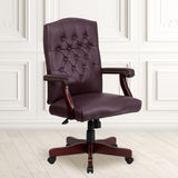 English Elm Commercial Grade LeatherSoft Executive Swivel Office Chair with Arms