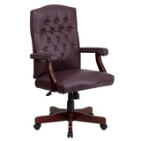 English Elm Commercial Grade LeatherSoft Executive Swivel Office Chair with Arms