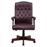 English Elm Commercial Grade LeatherSoft Executive Swivel Office Chair with Arms