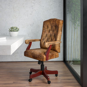 English Elm Commercial Grade Bomber Classic Executive Swivel Office Chair with Arms