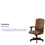 English Elm Commercial Grade Bomber Classic Executive Swivel Office Chair with Arms