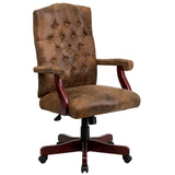 English Elm Commercial Grade Bomber Classic Executive Swivel Office Chair with Arms