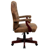 English Elm Commercial Grade Bomber Classic Executive Swivel Office Chair with Arms