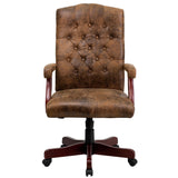 English Elm Commercial Grade Bomber Classic Executive Swivel Office Chair with Arms