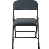 English Elm Commercial Grade Advantage Padded Metal Folding Chair - 1-in Fabric Seat