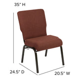 English Elm Commercial Grade Advantage 20.5 in. Cinnamon Molded Foam Church Chair