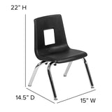 English Elm Commercial Grade Advantage Student Stack School Chair - 12-inch