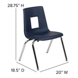 English Elm Commercial Grade Advantage Student Stack School Chair - 16-inch