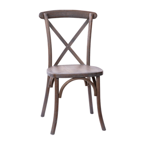 English Elm Commercial Grade Gray Wash X-Back Chair
