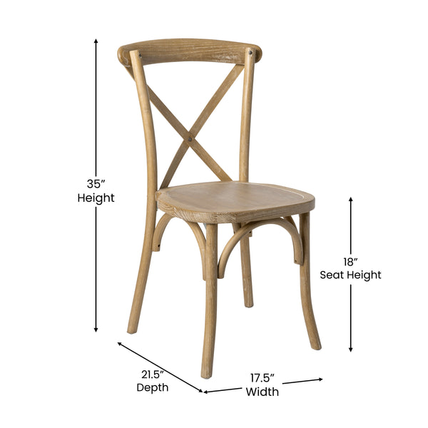 English Elm Commercial Grade Medium With White Grain X-Back Chair