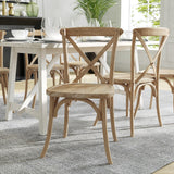 English Elm Commercial Grade Medium With White Grain X-Back Chair