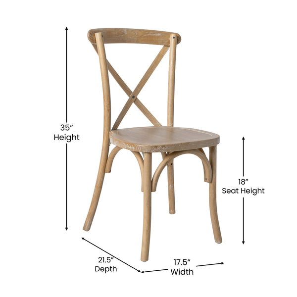 English Elm Commercial Grade Advantage With White Grain X-Back Chair