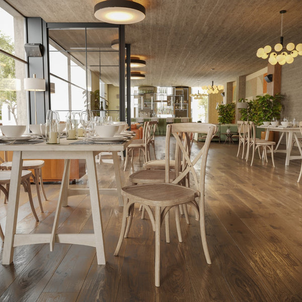 English Elm Commercial Grade Advantage With White Grain X-Back Chair