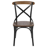 English Elm Commercial Grade Advantage X-Back Chair with Metal Bracing and Seat