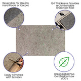 English Elm Slide-Stop® Multi-Surface Reversible Non-Slip Cushion Rug Pad, 1/4" Thick, Floor Protection, for 5'x8' Area Rug,