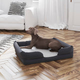 English Elm Orthopedic Comfy Memory Foam Joint Relief Bolster Dog Bed for Dogs up to 25 LBS. - Removable & Washable Cover, Non-Slip Bottom