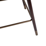 English Elm Commercial Grade 26" Commercial Grade Mid-Back Modern Counter Stool with Walnut Finish Beechwood Legs and Contoured Back, LeatherSoft/Bronze Accents