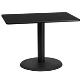 Commercial Grade 24'' x 42'' Rectangular Laminate Table Top with 24'' Round Table Height Base