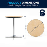 English Elm Commercial Grade 24'' Round Wood Cocktail Table with 30'' and 42'' Columns