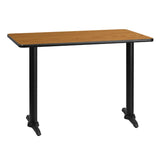 English Elm Commercial Grade 30'' x 42'' Rectangular Laminate Table Top with 5'' x 22'' Table Height Bases