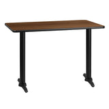 English Elm Commercial Grade 30'' x 42'' Rectangular Laminate Table Top with 5'' x 22'' Table Height Bases