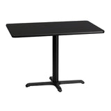 Commercial Grade 30'' x 42'' Laminate Table Top with X-Base - Black Finish