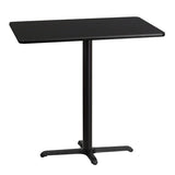 Commercial Grade 30'' x 42'' Rectangular Laminate Table Top with 23.5'' x 29.5'' Bar Height Table Base