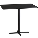 Commercial Grade 30'' x 48'' Rectangular Laminate Table Top with 23.5'' x 29.5'' Bar Height Table Base