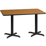 English Elm Commercial Grade 30'' x 60'' Rectangular Laminate Table Top with 22'' x 22'' Table Height Bases