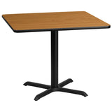 English Elm Commercial Grade 36'' Square Laminate Table Top with 30'' x 30'' Table Height Base