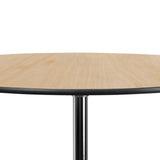 English Elm Commercial Grade 36'' Round Wood Cocktail Table with 30'' and 42'' Columns