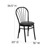 English Elm Commercial Grade Series Fan Back Metal Chair - Vinyl Seat