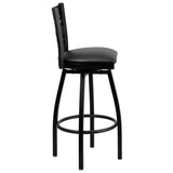 English Elm Commercial Grade Series ''X'' Back Swivel Metal Barstool - Vinyl Seat