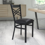 Commercial Grade Series ''X'' Back Metal Restaurant Chair - Vinyl Seat