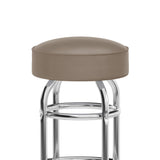 English Elm Commercial Grade Double Ring Chrome Barstool with Seat